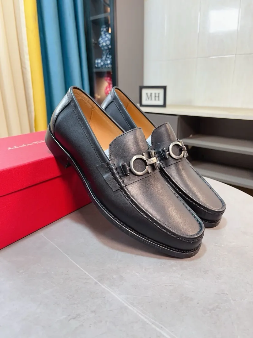 Men's men's shoes 💰458🌹🌹 (Niuli) [Ferragamo] Ferragamo's latest men's business leather shoes 🇨🇳Official website original 1:1 molding 💯The first layer is made of imported cowhide from Italy ➕Luxurious cowhide lining, soft and comfortable 🌴High-end atmosphere, the first choice for men with high taste🍍38-44 45 can be customized